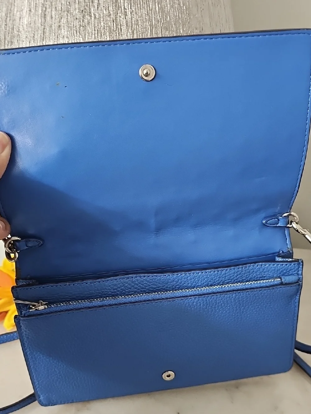 Coach Lapis Blue Ombré Rivets Fold Over Crossbody Bag - Picture 7 of 10